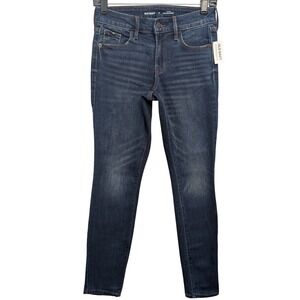 NWT Old Navy Pop Icon Skinny Jeans Womens 0 Dark Wash Mid Rise 481401-01-1